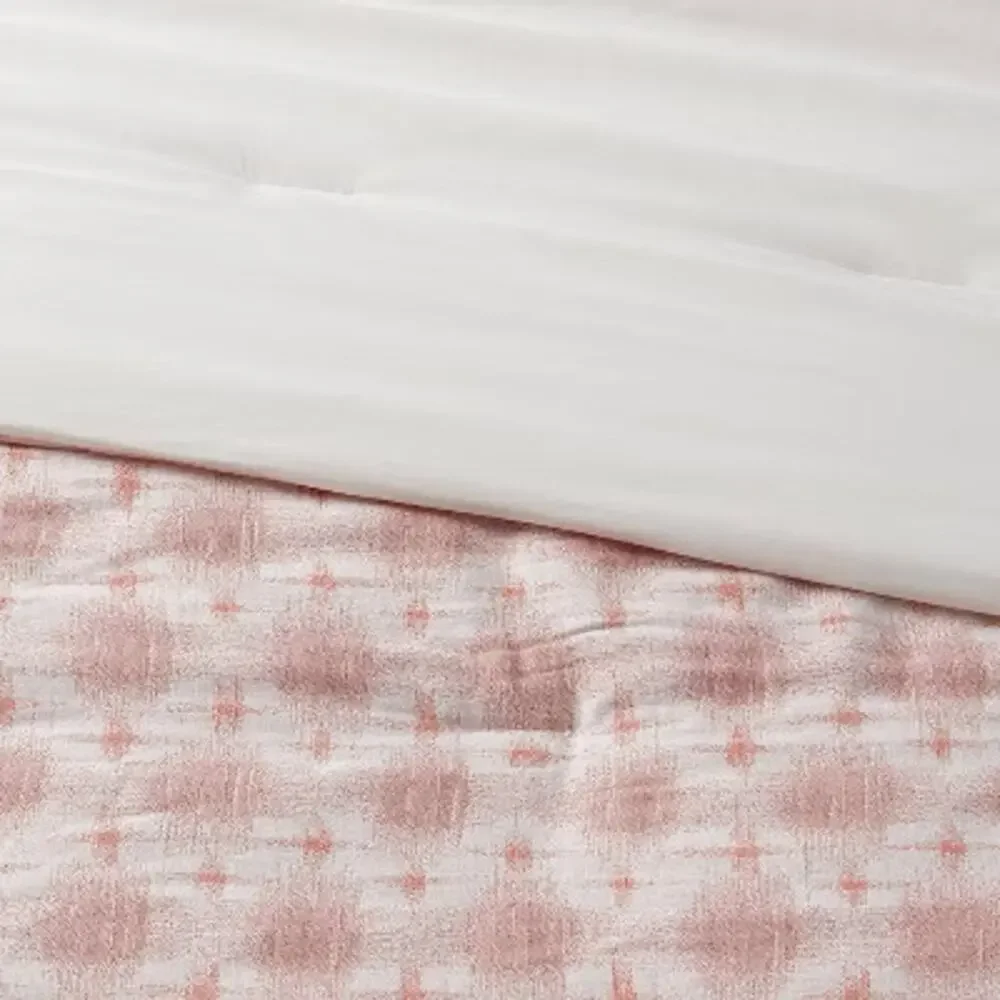 New Threshold  King Yarn Dye Duvet Cover and Sham Set Ivory/Mauve -